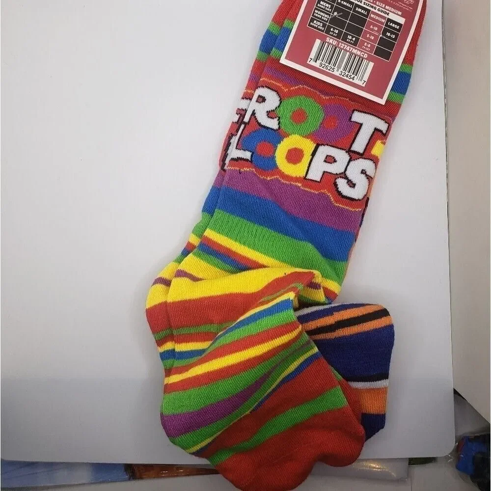 𝅺kellogs socks cereal Tony the tiger fruit loops socks